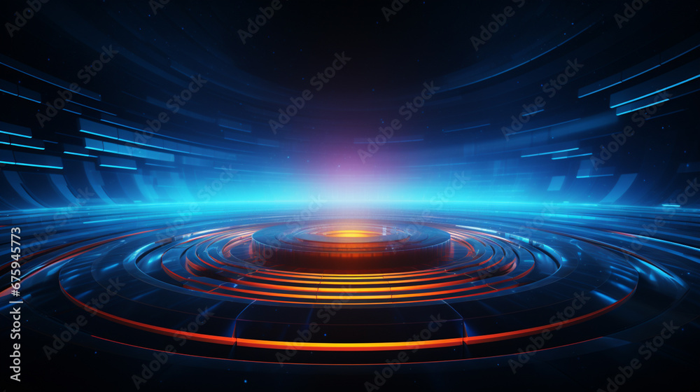 Glowing digital circle, energy source. Glowing digital circle, energy source.