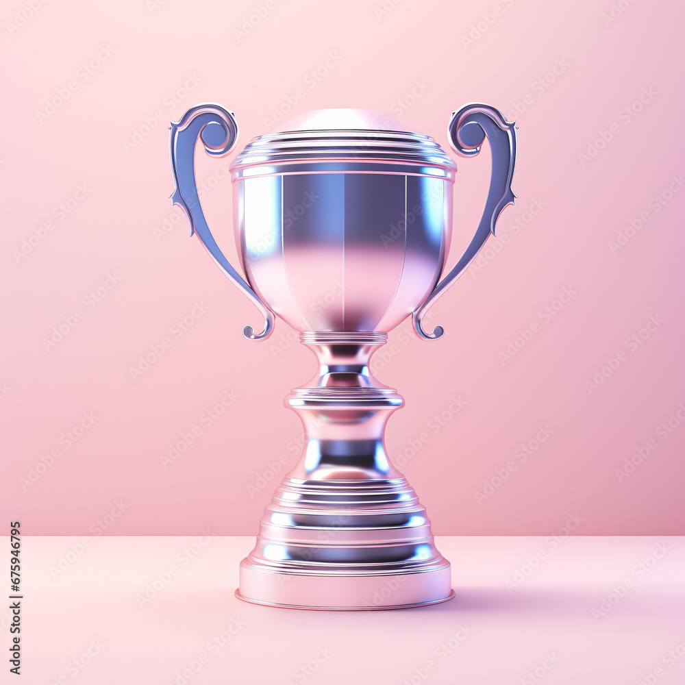 Trophy, with pastel color background Trophy, with pastel color background