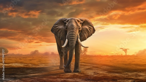 elephant in the sunset © faiz