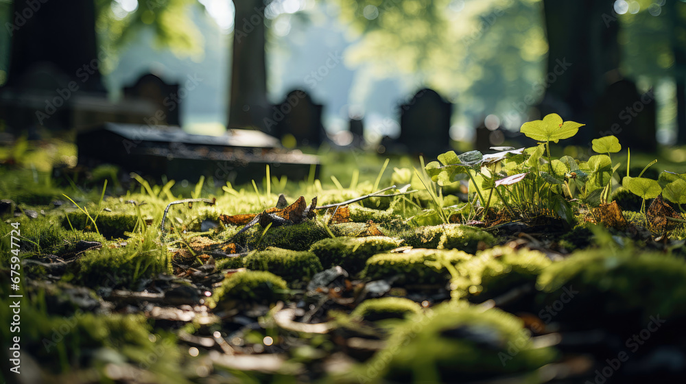 Fototapeta premium Graveyard Natural Colors, Background Image, Background For Banner, HD