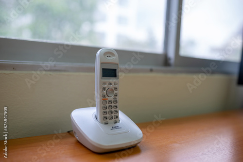 Obraz na plátně wireless home phone in office .