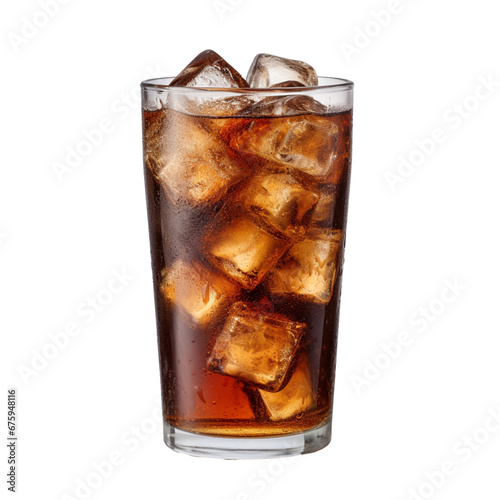 A glass of cola drink isolated on transparent background. © The Food Stock