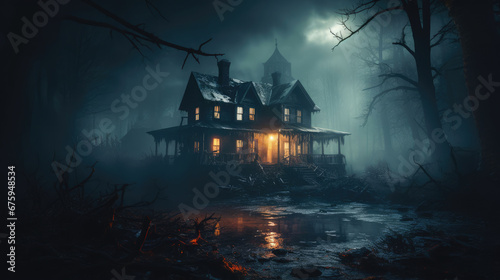 Haunted House Natural Colors, Background Image, Background For Banner, HD