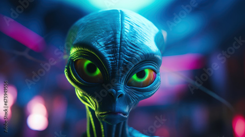 Extraterrestrial Encounter: A Vibrant and Stunning Alien Vision, Perfect for Screensavers and Desktop Backgrounds 