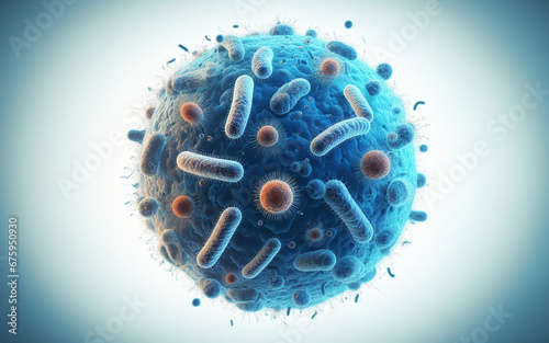 Enlarged picture of disease bacteria viruses microorganisms parasites microbiology concepts