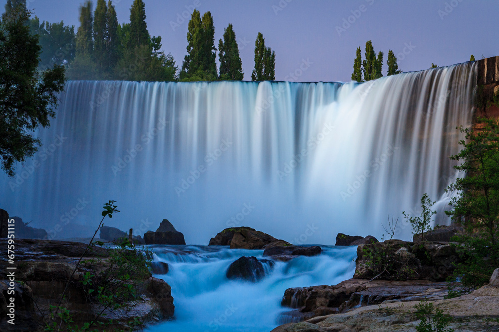 Laja Wasserfälle im Dämmerlicht, Chiles größte Wasserfälle, VIII Region, Chile, Südamerika