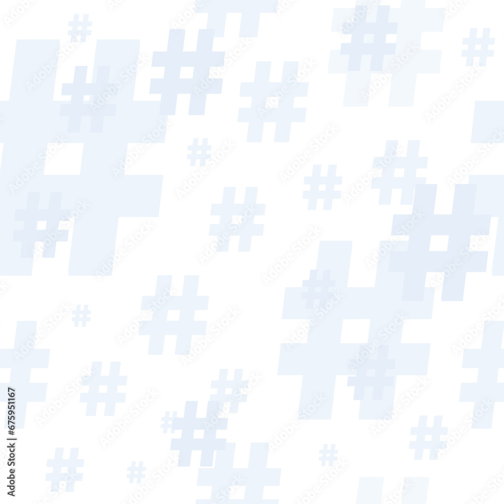 Hashtag light blue seamless vector pattern