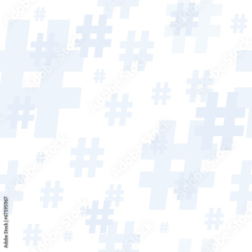 Hashtag light blue seamless vector pattern