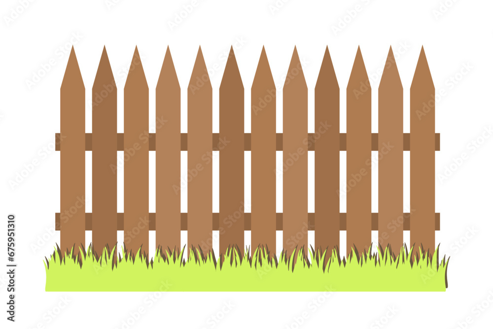 Cartoon picket fence vector illustration Cartoon picket fence vector illustration