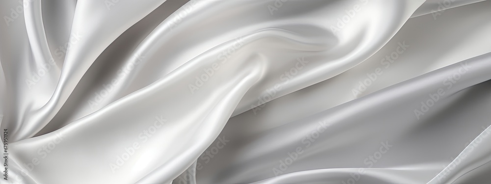 Fototapeta premium White gray satin texture that is white silver fabric
