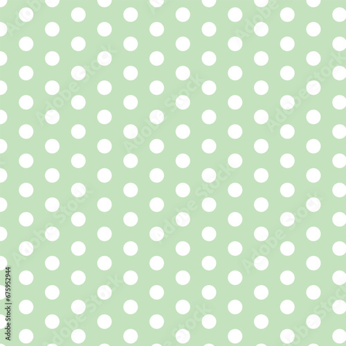 modern simple abstract seamlees white color polka dot pattern art work on impressionism lite green color background photo