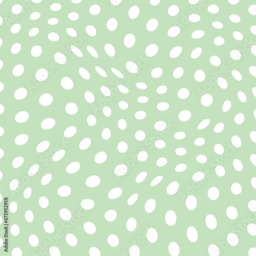 modern simple abstract seamlees white color polka dot distort wavy pattern art work on impressionism lite green color background