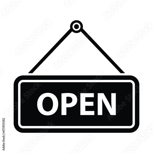 open signboard icon isolated on white background