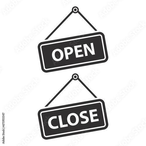 open signboard icon isolated on white background