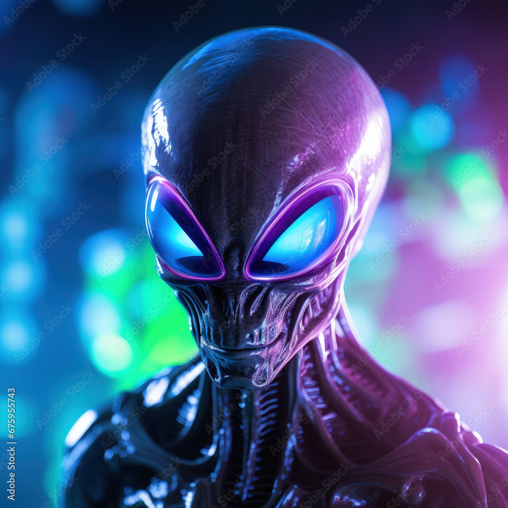 Extraterrestrial Encounter: A Vibrant and Stunning Alien, Perfect for Screensavers and Desktop Backgrounds	
