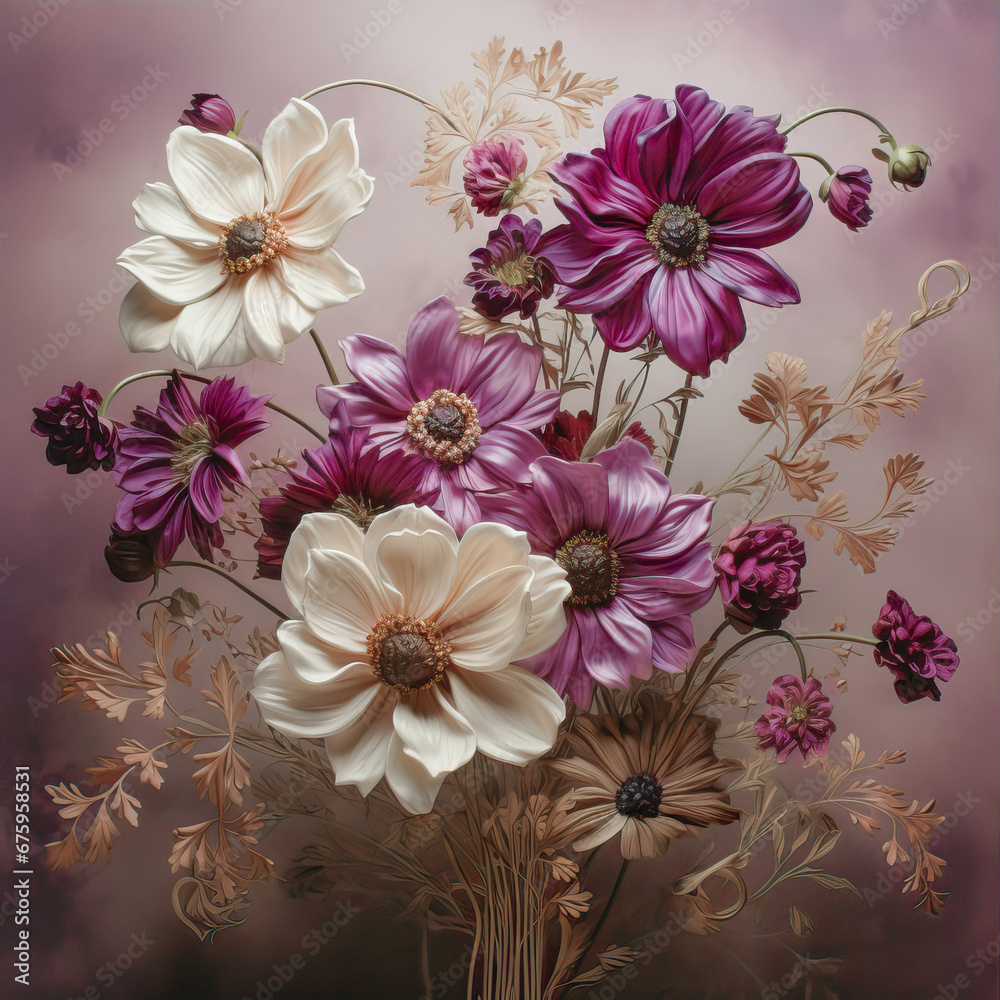 Arrangement of dried flowers