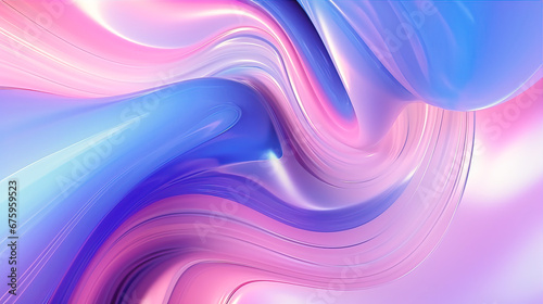 Bright abstract composition of colored waves and lines 