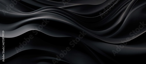 The abstract black wave pattern on the background creates an intriguing texture that adds depth to the fashion design resembling a work of art with its gradient of light and shadow perfect 