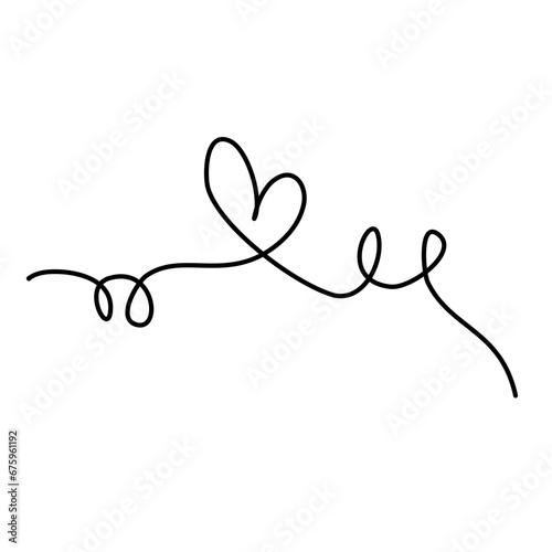 Heart Continuous line art drawing