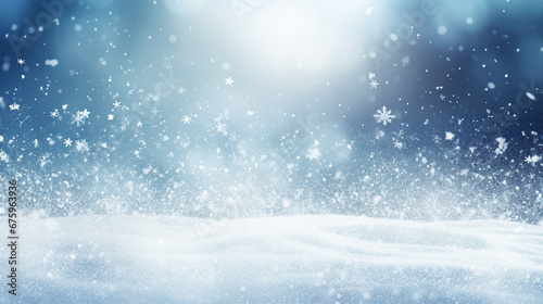 Snow, Winter Wonderland Christmas Background - Serene Nature Sparkle © Spear