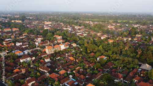 Aerial view of Ubud town in Bali island, Indonesia.