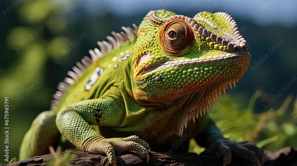 Fototapeta premium Chameleon, Background Image, Background For Banner, HD