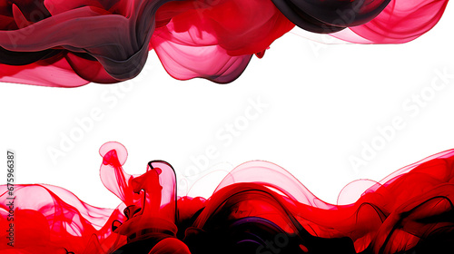 Black and red smoke cloud.Transparent light Black and red dark color smoke with isolated white background.