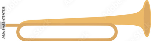 Vector illustration of trumpet. Brass wind musical instrument bugle
