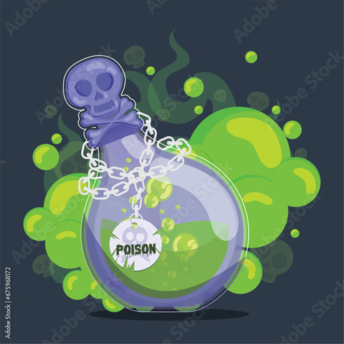 Isolated colored magical poison potion elixir Vector