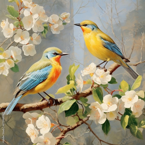 Painting collection Birds of spring © Ghazanfar