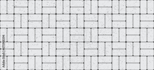 Cartoon paving stones pattern. sidewalk tiles. Zig zag paving blocks. Pavement stones. Street cobblestone, tile path, sidewalk park, road or garden patio sign, Vector bricked, pebbled surface, ground