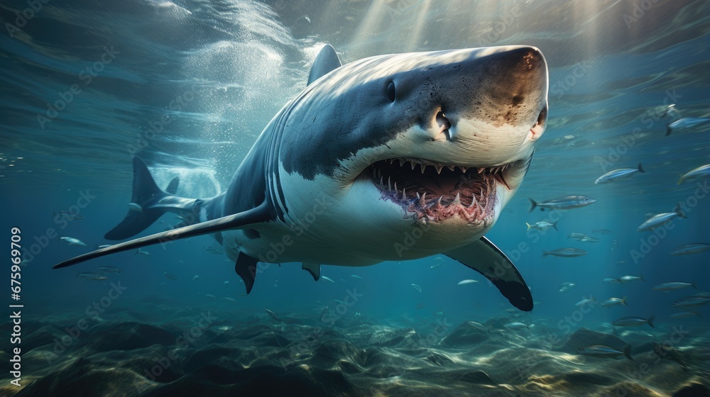 Fototapeta premium Shark, Background Image, Background For Banner, HD