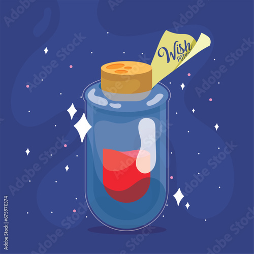 Isolated colored magical wish potion elixir Vector