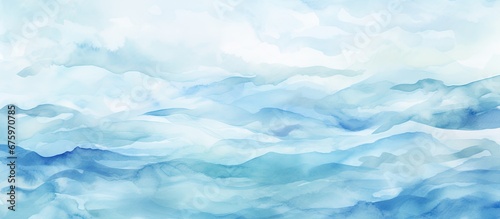 The artist used a combination of the background s serene sky and the sea s peaceful waves to create a watercolor design that featured a beautiful pattern of blue splashes and a texture remin