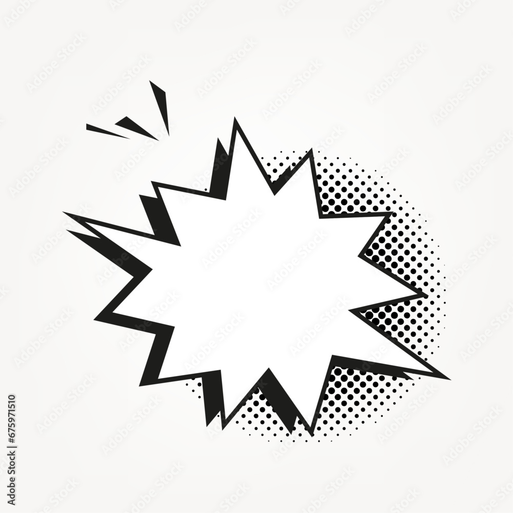 Special sale off banner and bubble shapes and elements set, with black halftone abstract on white background. Vector illustration for banner