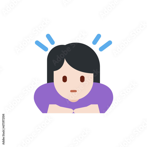 Woman Bowing Light-Skin