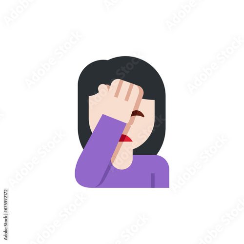 Woman Facepalming Light-Skin