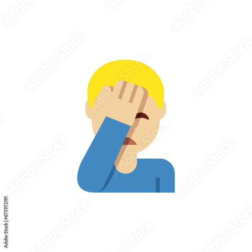 Man Facepalming Medium-Light 