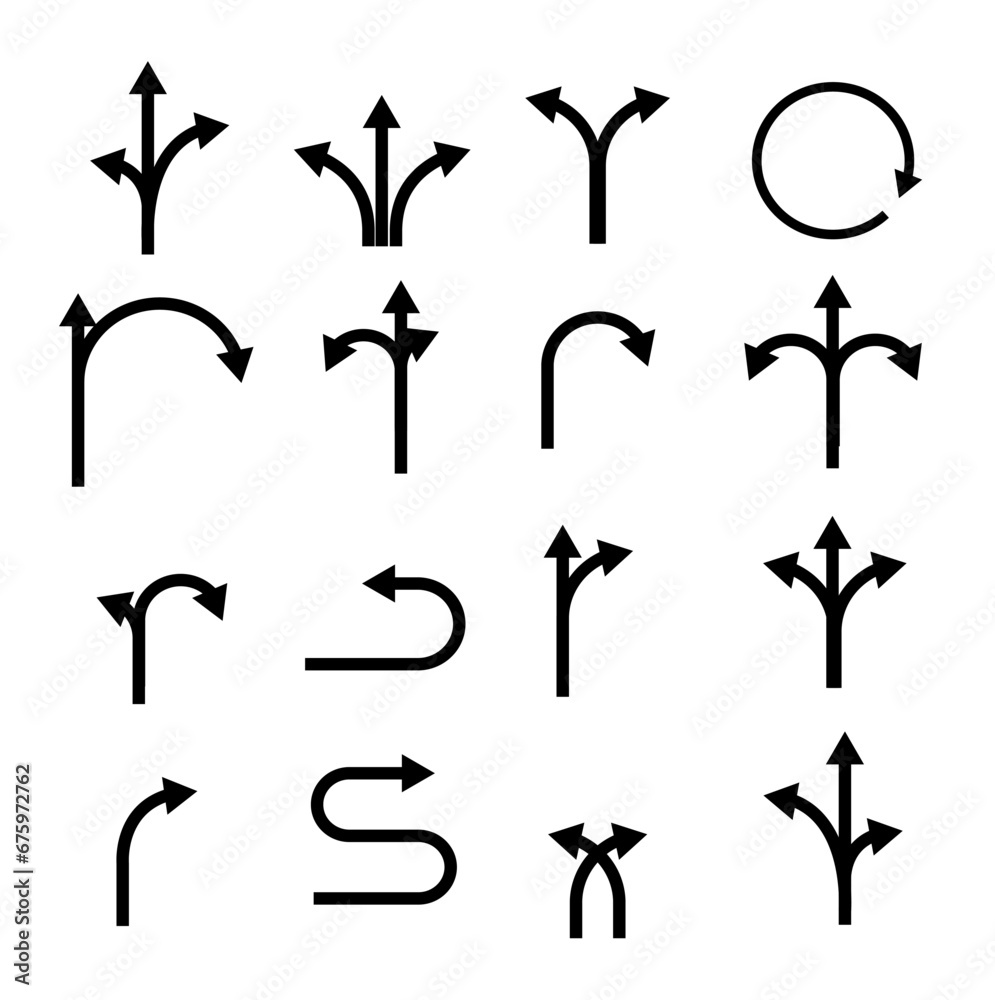 arrow set. different pointer arrow positions. vector illustration. on white background arrow set. different pointer arrow positions. vector illustration. on white background