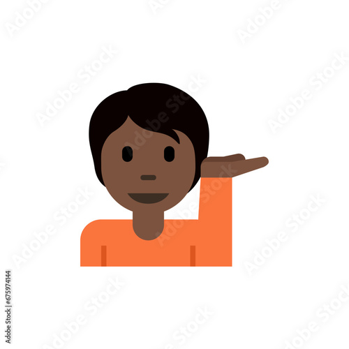 Person Tipping Hand Dark-Skin