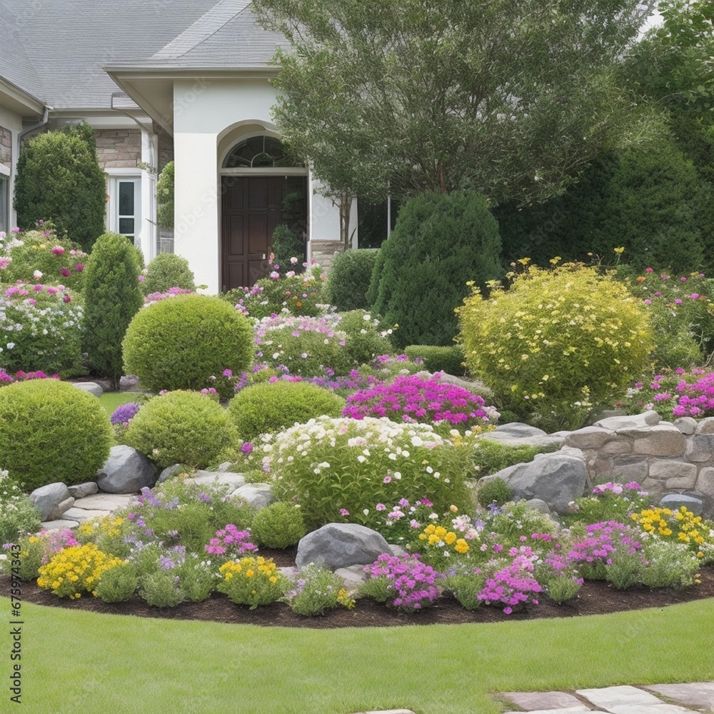 Naklejka premium garden with flowers