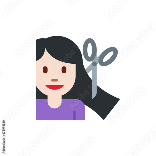 Woman Getting Haircut Light-Skin