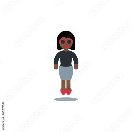 Woman in Suit Levitating Dark-Skin