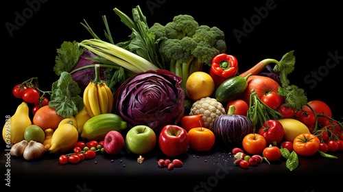 Assortment of fresh fruits and vegetables