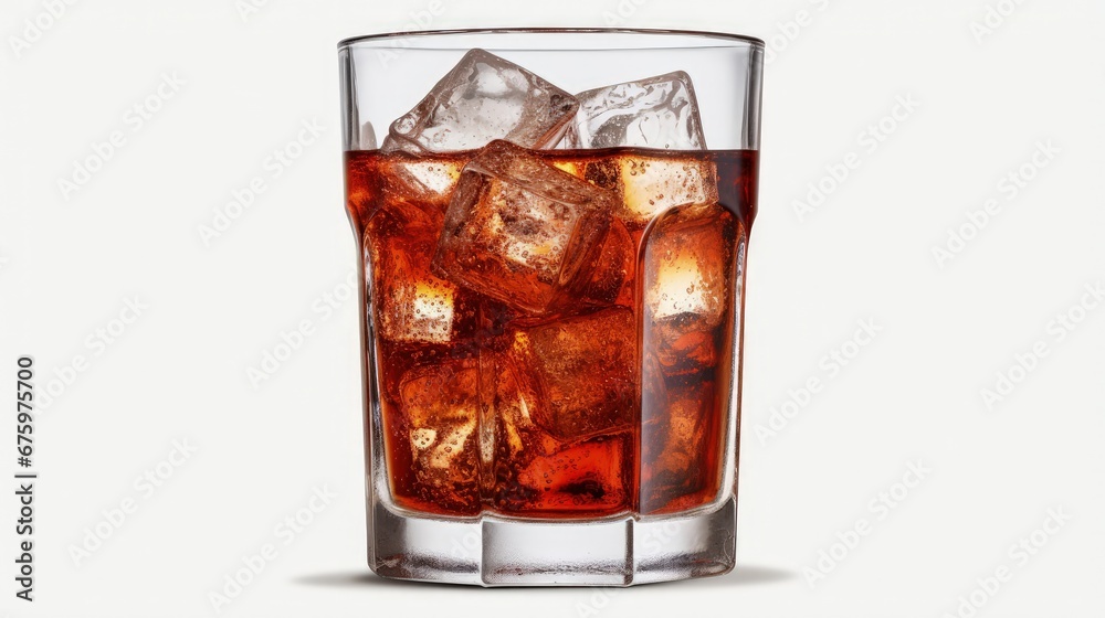 a glass of coke with ice cubes isolated on white background. a glass of coke with ice cubes isolated on white background.