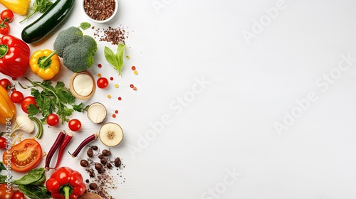 Appetizing vegetarian snacks, free space. Tasty vegetable meals variety on white wooden background with copy space in center. Menu, cuisine, kitchen concept