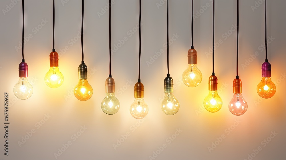 string wired bulbs on white background string wired bulbs on white background