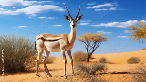 Arabian Sand Gazelle in natural habitat conservation area, Saudi Arabia photo