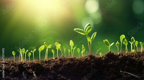 Agriculture plant seeding growing. Germinating seedling. Business development growth, planing and strategy concept