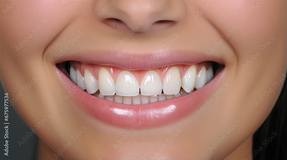Natural look of smile makeover with dental ceramic veneers treatment, present of clean, props, youth and white teeth smile. Before and after close up smile. Natural look of smile makeover with dental ceramic veneers treatment, present of clean, props, youth and white teeth smile. Before and after close up smile.